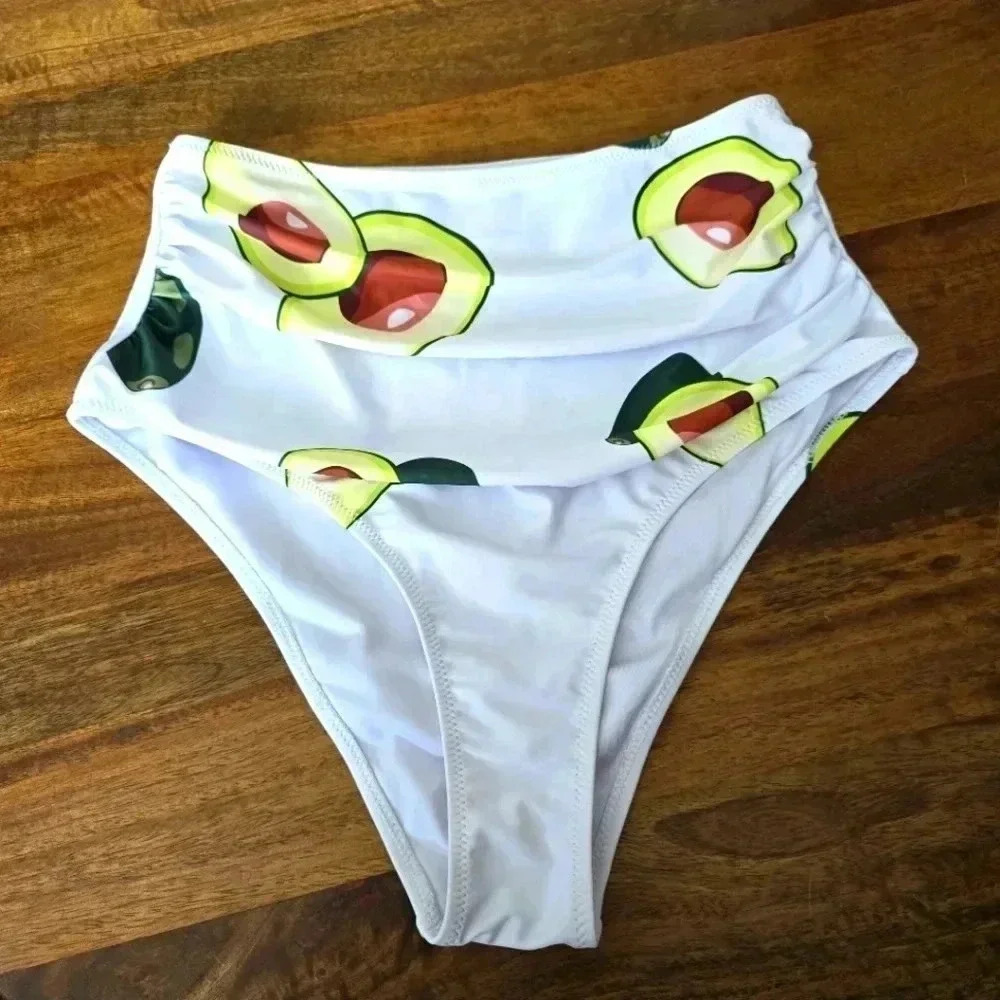Shade & Shore Avocado Print Bikini Bottoms Swimwear‎ Swimsuit Medium